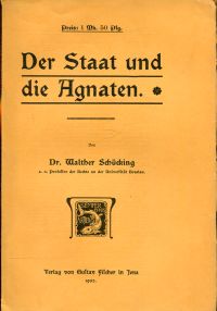 Schücking, Der Staat und die Agnaten. (Umschlag)
