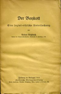 Retzbach, Der Boykott. (Umschlag)