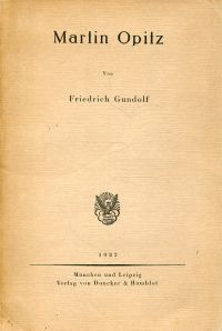 Gundolf, Martin Opitz. (Umschlag)