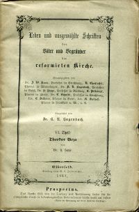 Heppe, Theodor Beza. (Umschlag)
