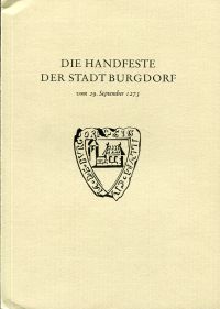 Schibler, Die Handfeste der Stadt Burgdorf vom 29. September 1273. (Umschlag)