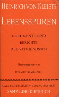 Sembdner, Heinrich von Kleists Lebensspuren. (Umschlag)