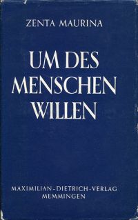 Maurina, Um des Menschen willen. (Umschlag)