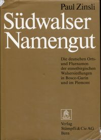 Zinsli, Südwalser Namengut. (Umschlag)