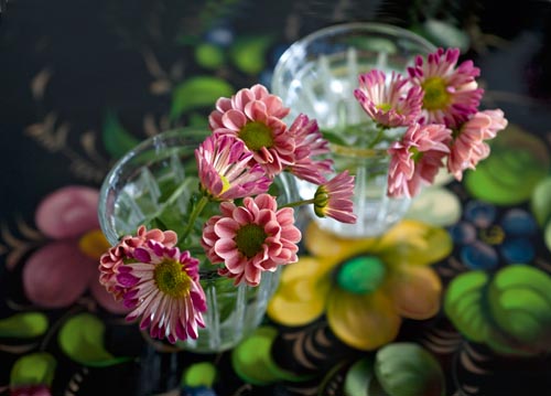 bildreich karten PK 1105: blümchen auf blumentablett.