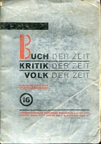 Buch der Zeit. Kritik der Zeit. Volk der Zeit. Auseinandersetzung mit Rudolf Bor (Umschlag)