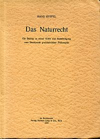 Ryffel, Das Naturrecht. (Umschlag)