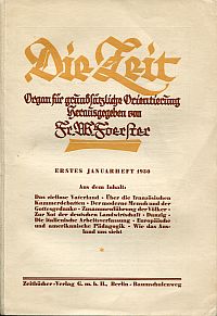 Foerster, Die Zeit. (Umschlag)