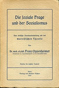 Oppenheimer, Die soziale Frage und der Sozialismus. (Umschlag)
