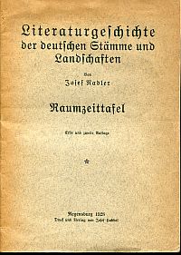 Nadler, Literaturgeschichte der deutschen Stämme und Landschaften. (Umschlag)