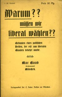 Gaab, Warum müssen wir liberal wählen?? (Umschlag)