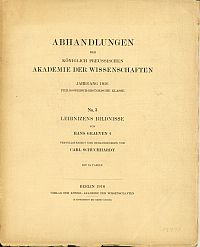 Graeven, Leibnizens Bildnisse. (Umschlag)