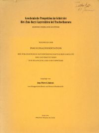 Saheurs, Geochemische Prospektion im Gebiet der Blei-Zink-Baryt-Lagerstätten bei (Umschlag)