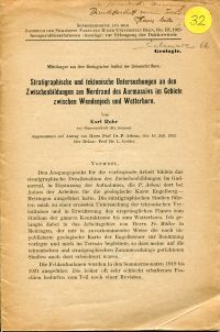 Rohr, Stratigraphische und tektonische Untersuchungen an den Zwischenbildungen a (Umschlag)