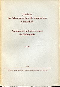 Jahrbuch der Schweizerischen Philosophischen Gesellschaft. Annuaire de la Sociét (Umschlag)