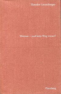 Leuenberger, Weimar, und kein Weg voran. (Umschlag)