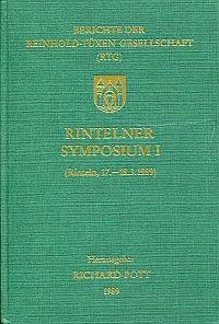 Berichte der Reinhold-Tüxen-Gesellschaft, Band 1: (Umschlag)