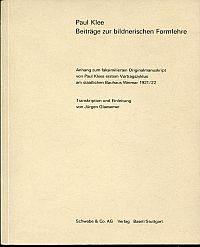 Klee, Beiträge zur bildnerischen Formlehre. (Umschlag)