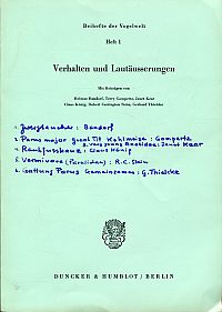 Verhalten und Lautäusserungen. (Umschlag)