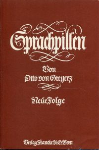 Greyerz, Sprachpillen. (Umschlag)