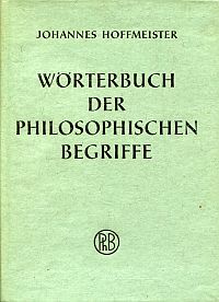 Hoffmeister, Wörterbuch der philosophischen Begriffe. (Umschlag)