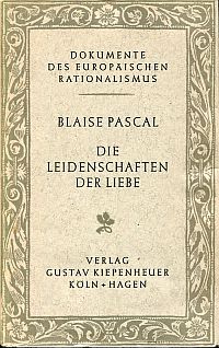 Pascal, Abhandlung über die Leidenschaften der Liebe. (Umschlag)