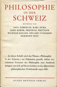 Philosophie in der Schweiz. (Umschlag)