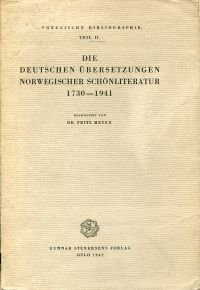 Meyen, Die deutschen Übersetzungen norwegischer Schönliteratur 1730-1941. (Umschlag)