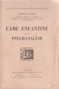 Baudouin, L'âme enfantine et la psychanalyse. (Umschlag)