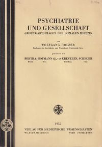 Holzer, Psychiatrie und Gesellschaft. (Umschlag)