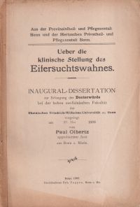 Olbertz, Ueber die klinische Stellung des Eifersuchtswahnes. (Umschlag)