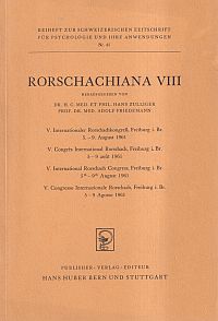 Rorschachiana VIII. (Umschlag)