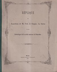 Goumoëns, Réplique avec esquisse historique sur l'ancienne et noble maison de Gu (Umschlag)