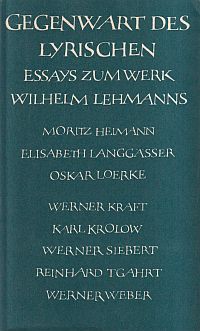 Gegenwart des Lyrischen. (Umschlag)
