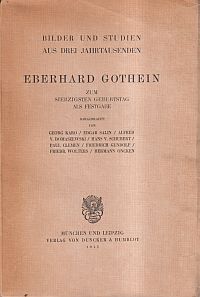 Salin, Bilder und Studien aus drei Jahrtausenden, Eberhard Gothein z. 70. Geb. a (Umschlag)