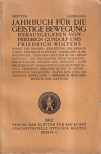 Jahrbuch für die geistige Bewegung, 3. Jahrgang. (Umschlag)