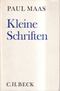 Maas, Kleine Schriften. (Umschlag)