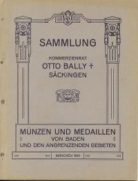 Jacob Hirsch: Katalog No. XXVII: Sammlung Otto Bally, Säckingen. Münzen und Meda (Umschlag)