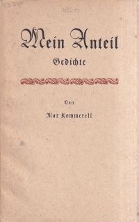 Kommerell, Mein Anteil. (Umschlag)