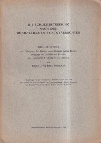 Saluz, Die Schuldbetreibung nach den bündnerischen Statutarrechten. (Umschlag)