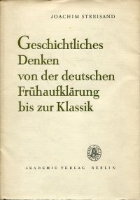 Streisand, Geschichtliches Denken von der deutschen Frühaufklärung bis zur Klass (Umschlag)