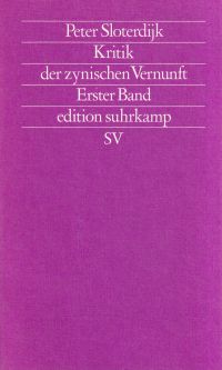 Sloterdijk, Kritik der zynischen Vernunft. (Umschlag)