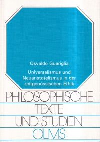 Guariglia, Universalismus und Neuaristotelismus in der zeitgenössischen Ethik. (Umschlag)