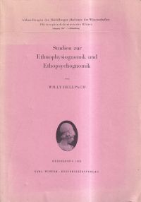 Hellpach, Studien zur Ethnophysiognomik und Ethnopsychognomik. (Umschlag)